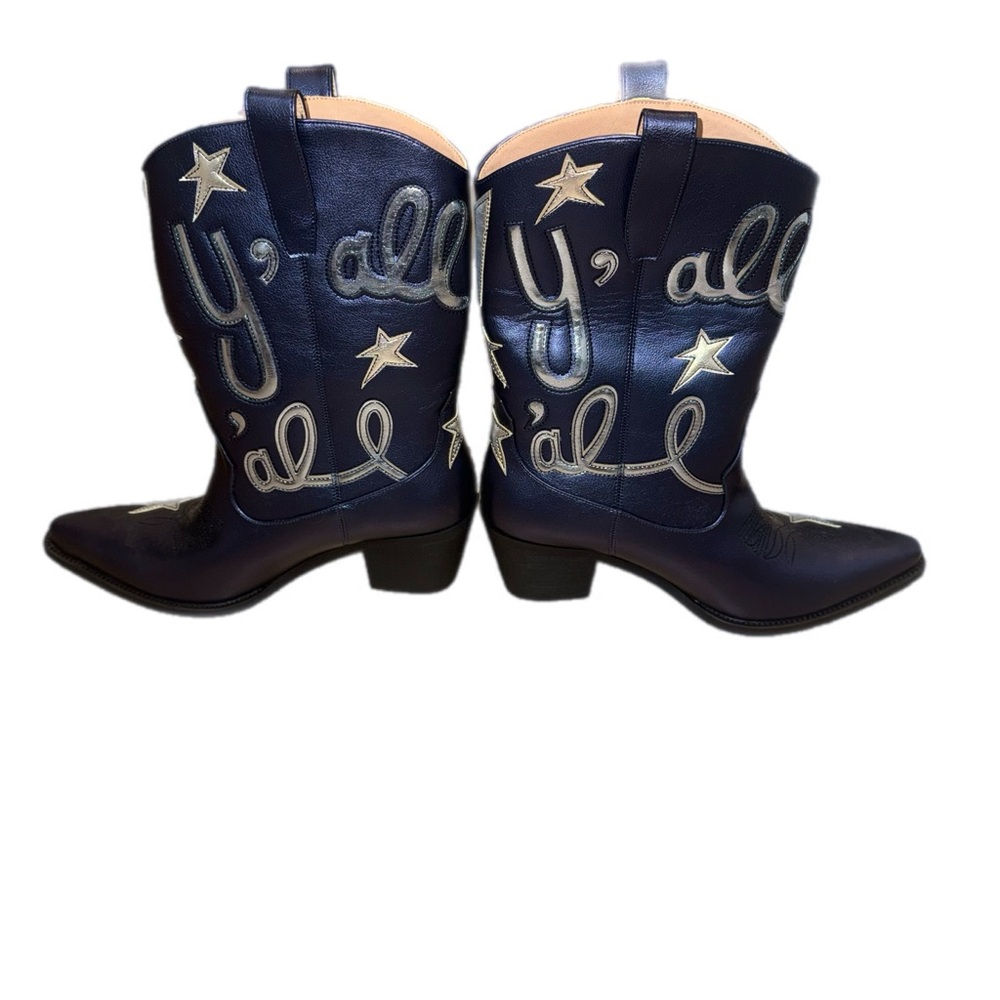 Navy 'Y'all' Western Cowboy Boots size 9 brand new - Picture 4 of 10